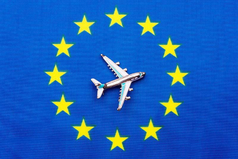 Plane Inside EU Flag